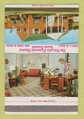 Matchbook Cover - De Nicolo Funeral Home Chicago IL 40 Strike