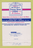 Matchbook Cover - De Nicolo Funeral Home Chicago IL 40 Strike