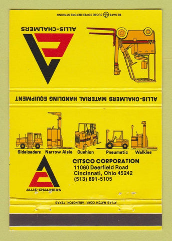 Matchbook Cover - Allis Chalmers Fork Lifts Citsco Cincinnati OH 40 Strike