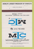 Matchbook Cover - Milwaukee Chaplet New Berlin WI 40 Strike