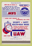 Matchbook Cover - UAW Union Auto Workers 40 Strike