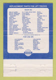 Matchbook Cover - Intrupa Lift Truck Parts Chicago IL 40 Strike