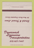 Matchbook Cover - Dynacoach Limo Transport Limousine  40 Strike