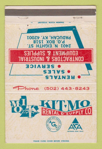 Matchbook Cover - Kit Mo Rental Contractors Equipment Paducah KY 40 Strike