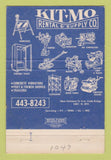 Matchbook Cover - Kit Mo Rental Contractors Equipment Paducah KY 40 Strike