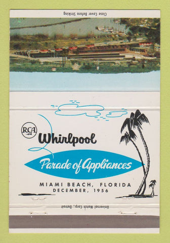 Matchbook Cover - Whirlpool Appliances Parade Miami Beach FL 1956 40 Strike