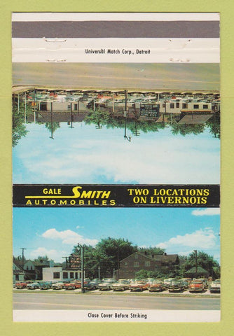Matchbook Cover - Gale Smith Auto Sales Detroit MI 40 Strike