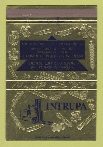 Matchbook Cover - Intrupa Lift fork Truck Parts Chicago IL WEAR 40 Strike