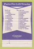Matchbook Cover - Intrupa Lift fork Truck Parts Chicago IL WEAR 40 Strike