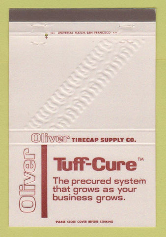 Matchbook Cover - Tuff Cure Oliver Tire Cap Flemington NJ Oakland CA 40 Strike