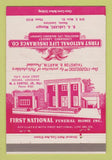 Matchbook Cover - First National Life Insurance LeBlanc Houma LA 40 Strike