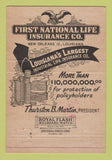 Matchbook Cover - First National Life Insurance LeBlanc Houma LA 40 Strike