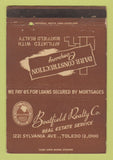 Matchbook Cover - Boatfield Real Estate Toledo OH WORN 40 Strike