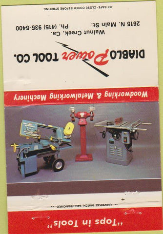 Matchbook Cover - Diablo Power Tools Walnut Creek CA 40 Strike