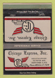 Matchbook Cover - Chicago Express Trucking New York City WEAR 40 Strike
