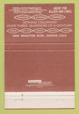 Matchbook Cover - Weicker Transfer Trucking Denver Colorado WEAR 40 Strike