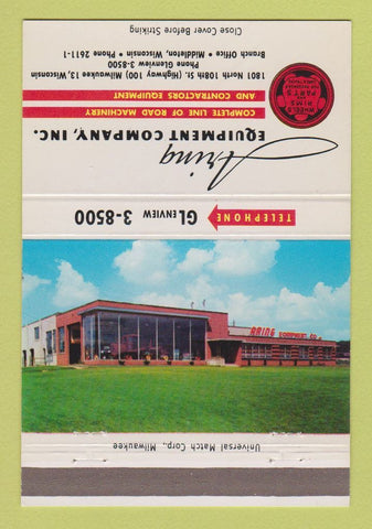 Matchbook Cover - Aring Equipment Road Machinery Milwaukee WI 40 Strike