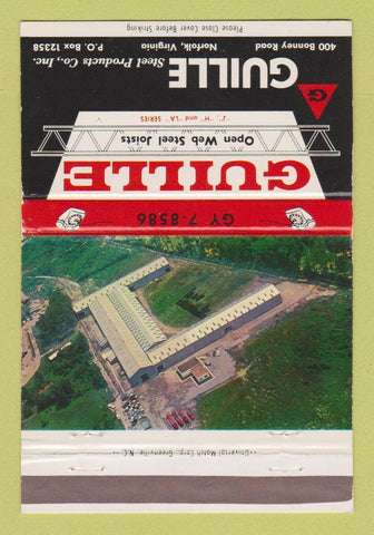 Matchbook Cover - Guille Steel Joists Norfolk VA WEAR 40 Strike