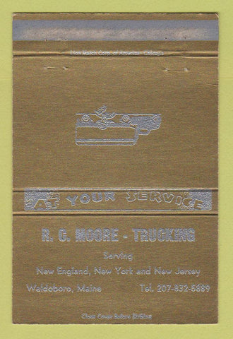 Matchbook Cover - RC Moor Trucking Waldoboro ME WEAR 40 Strike