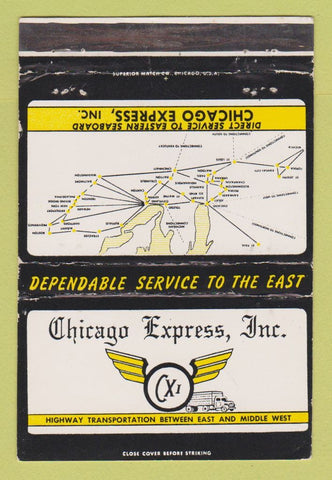 Matchbook Cover - Chicago Express Trucking WEAR 40 Strike