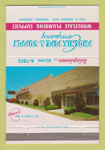 Matchbook Cover - Phoenix Pipe and Supply AZ 40 Strike