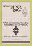 Matchbook Cover - Wing Wheel Express Trucking 1971 Jamaica NY 40 Strike