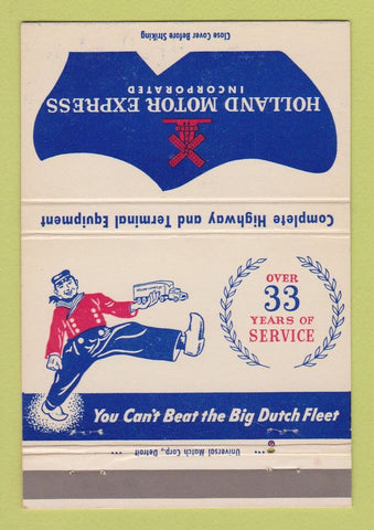 Matchbook Cover - Holland Motor Express Trucking Holland MI 40 Strike