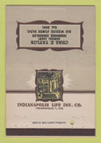 Matchbook Cover - Indianapolis Life Insurance Chas Taylor 40 Strike