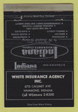 Matchbook Cover - Indiana Insurance White Agency Hammond IN 40 Strike