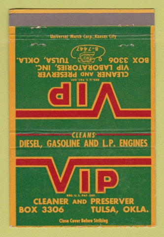 Matchbook Cover - VIP Cleaner and Preserver Tulsa OK 40 Strike
