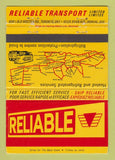 Matchbook Cover Reliable Transport Trucking Dorval QC Toronto ON WEAR 40 Strike