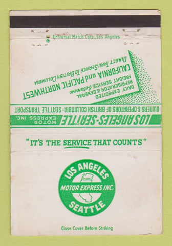 Matchbook Cover - Los Angeles Motor Express Trucking Seattle WEAR 40 Strike