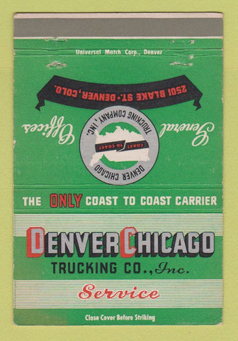 Matchbook Cover - Denver Chicago Trucking  40 Strike
