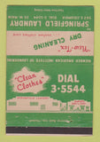 Matchbook Cover - Springfield Laundry Dry Cleaning 40 Strike
