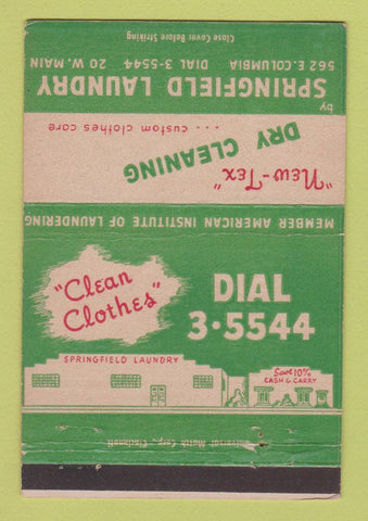 Matchbook Cover - Springfield Laundry Dry Cleaning 40 Strike