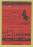 Matchbook Cover - DO Summers Cleaners Laundry Cleveland OH WEAR 40 Strike