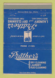 Matchbook Cover - Prather's Laundry Dry Cleaning Fort Myers FL 40 Strike