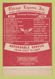 Matchbook Cover - Chicago Express Trucking Kearny NJ 40 Strike