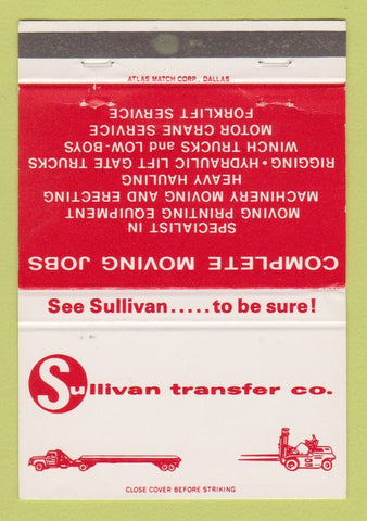 Matchbook Cover - Sullivan Transfer Trucking Dallas Fort Worth TX 40 Strike