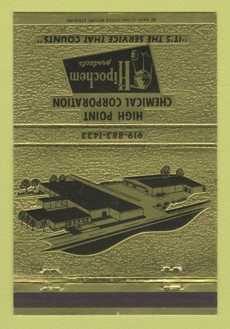Matchbook Cover - High Point Chemical Corporation Hipochem NC 40 Strike