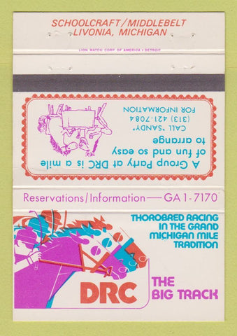 Matchbook Cover - DRC Horse Racing Livonia MI WORN 40 Strike
