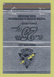 Matchbook Cover - Cemco Central Electric Machinery Tupelo MS 40 Strike