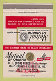 Matchbook Cover - Mutual of Omaha Insurance RL Hines Richmond VA 40 Strike