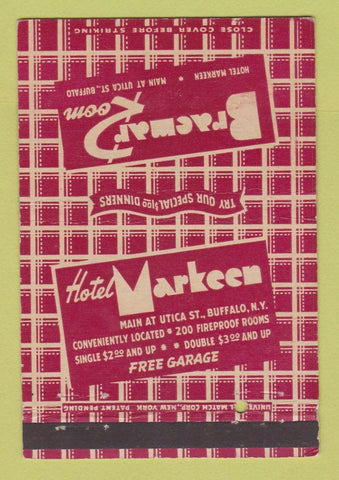 Matchbook Cover - Hotel Markeen Buffalo NY 40 Strike