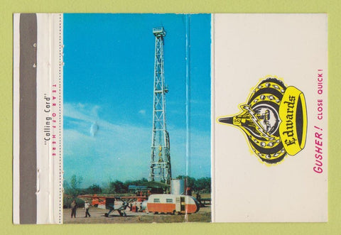 Matchbook Cover - King Edwards Oil Well Graham TX 40 Strike