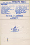 Matchbook Cover - FW Burns Machinery South Bend Press Butler WI 40 Strike
