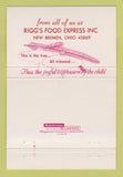 Matchbook Cover - Rigg's Food Express New Bremen OH Christmas 40 Strike
