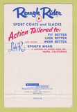 Matchbook Cover - Rough Rider Men's Clothes San Bernardino CA 40 Strike