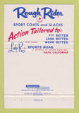 Matchbook Cover - Rough Rider Men's Clothes Carson City NV 40 Strike
