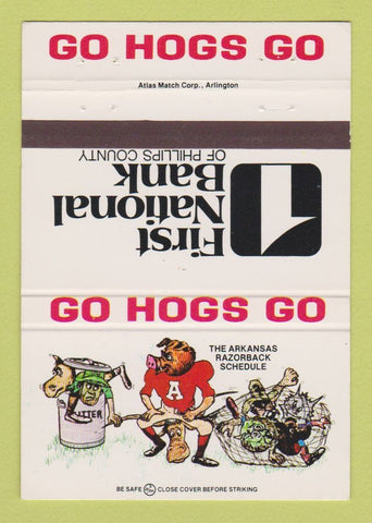 Matchbook Cover - First National Bank Phillips County AR schedule 40 Strike